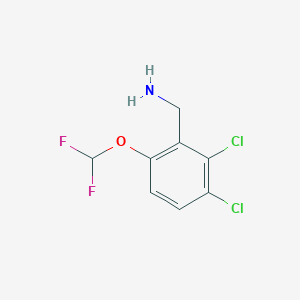 molecular formula C8H7Cl2F2NO B1413340 2,3-Dichloro-6-(difluoromethoxy)benzylamine CAS No. 1807036-52-7