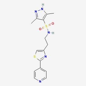 molecular formula C15H17N5O2S2 B14133409 3,5-dimethyl-N-{2-[2-(pyridin-4-yl)-1,3-thiazol-4-yl]ethyl}-1H-pyrazole-4-sulfonamide CAS No. 1240257-19-5