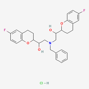 2-[benzyl-[2-(6-fluoro-3,4-dihydro-2H-chromen-2-yl)-2-hydroxyethyl]amino]-1-(6-fluoro-3,4-dihydro-2H-chromen-2-yl)ethanol;hydrochloride