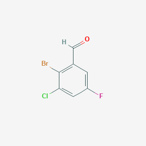 molecular formula C7H3BrClFO B1413352 2-Bromo-3-chloro-5-fluorobenzaldehyde CAS No. 1805210-20-1