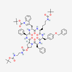 Cyclo[(2S)-2-phenylglycyl-1-[(1,1-dimethylethoxy)carbonyl]-D-tryptophyl-N6-[(1,1-dimethylethoxy)carbonyl]-L-lysyl-O-(phenylmethyl)-L-tyrosyl-L-phenylalanyl-(4R)-4-[[[[2-[[(1,1-dimethylethoxy)carbonyl]amino]ethyl]amino]carbonyl]oxy]-L-prolyl]