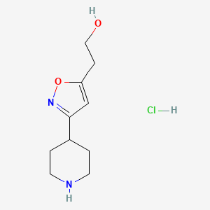 molecular formula C10H17ClN2O2 B1413357 2-(3-Piperidin-4-ylisoxazol-5-yl)ethanol hydrochloride CAS No. 2108724-05-4