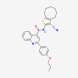 N-(3-cyano-4,5,6,7,8,9-hexahydrocycloocta[b]thiophen-2-yl)-2-(4-propoxyphenyl)quinoline-4-carboxamide