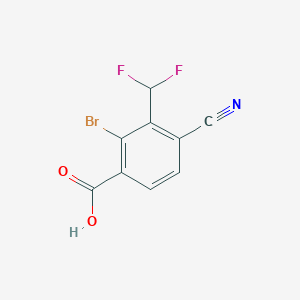 molecular formula C9H4BrF2NO2 B1413362 2-Bromo-4-cyano-3-(difluoromethyl)benzoic acid CAS No. 1805411-79-3
