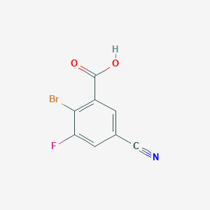 molecular formula C8H3BrFNO2 B1413363 2-Bromo-5-cyano-3-fluorobenzoic acid CAS No. 1807076-52-3