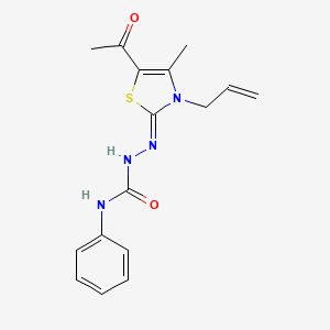 (2Z)-2-[5-acetyl-4-methyl-3-(prop-2-en-1-yl)-1,3-thiazol-2(3H)-ylidene]-N-phenylhydrazinecarboxamide