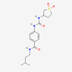 molecular formula C17H25N3O4S B14133658 4-(3-(1,1-dioxidotetrahydrothiophen-3-yl)ureido)-N-isopentylbenzamide CAS No. 1144489-46-2