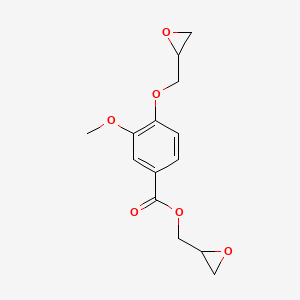 molecular formula C14H16O6 B14133668 (Oxiran-2-yl)methyl 3-methoxy-4-[(oxiran-2-yl)methoxy]benzoate 