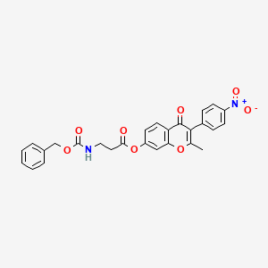 2-methyl-3-(4-nitrophenyl)-4-oxo-4H-chromen-7-yl N-[(benzyloxy)carbonyl]-beta-alaninate