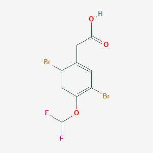 molecular formula C9H6Br2F2O3 B1413375 2,5-Dibromo-4-(difluoromethoxy)phenylacetic acid CAS No. 1806325-07-4