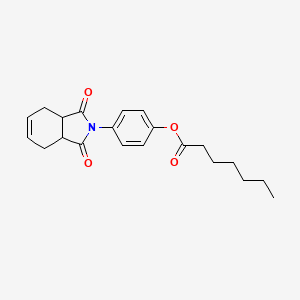 4-(1,3-dioxo-1,3,3a,4,7,7a-hexahydro-2H-isoindol-2-yl)phenyl heptanoate