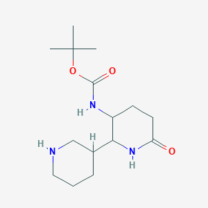 molecular formula C15H27N3O3 B1413386 tert-butyl N-[6-oxo-2-(piperidin-3-yl)piperidin-3-yl]carbamate CAS No. 1803589-43-6