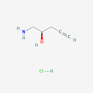 molecular formula C5H10ClNO B1413388 (2R)-1-aminopent-4-yn-2-ol hydrochloride CAS No. 1807939-91-8
