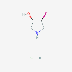 molecular formula C4H9ClFNO B1413389 (3S,4S)-4-氟吡咯烷-3-醇盐酸盐 CAS No. 1909293-52-2