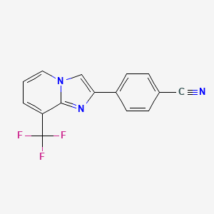 molecular formula C15H8F3N3 B1413394 4-[8-(三氟甲基)咪唑并[1,2-a]吡啶-2-基]苯甲腈 CAS No. 1980053-08-4