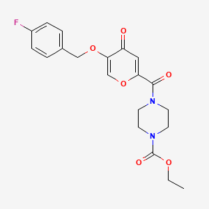 ethyl 4-(5-((4-fluorobenzyl)oxy)-4-oxo-4H-pyran-2-carbonyl)piperazine-1-carboxylate