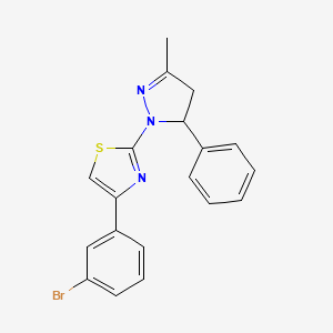 4-(3-bromophenyl)-2-(3-methyl-5-phenyl-4,5-dihydro-1H-pyrazol-1-yl)-1,3-thiazole