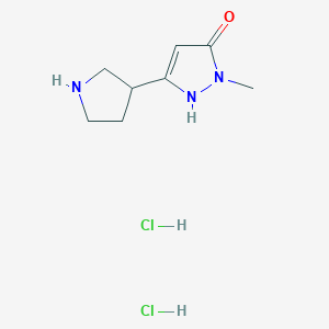 molecular formula C8H15Cl2N3O B1413400 1-Methyl-3-pyrrolidin-3-yl-1H-pyrazol-5-ol dihydrochloride CAS No. 2108997-83-5