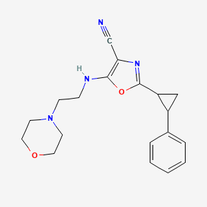 5-{[2-(Morpholin-4-yl)ethyl]amino}-2-(2-phenylcyclopropyl)-1,3-oxazole-4-carbonitrile