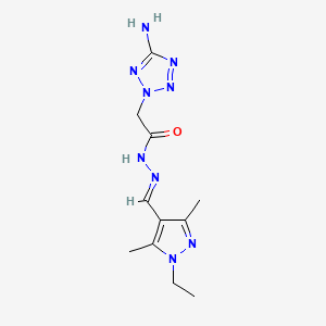 2-(5-amino-2H-tetrazol-2-yl)-N'-[(E)-(1-ethyl-3,5-dimethyl-1H-pyrazol-4-yl)methylidene]acetohydrazide