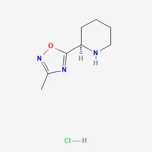 molecular formula C8H14ClN3O B1413415 (R)-3-methyl-5-(piperidin-2-yl)-1,2,4-oxadiazole hydrochloride CAS No. 2034166-37-3