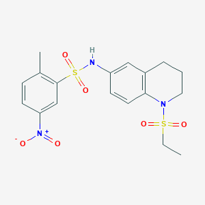 N-(1-(ethylsulfonyl)-1,2,3,4-tetrahydroquinolin-6-yl)-2-methyl-5-nitrobenzenesulfonamide