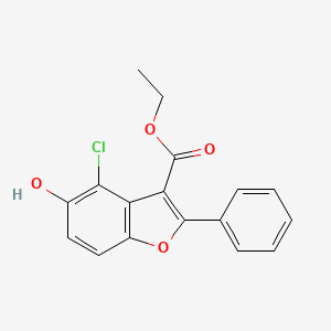 molecular formula C17H13ClO4 B14134271 Ethyl 4-chloro-5-hydroxy-2-phenyl-1-benzofuran-3-carboxylate CAS No. 55831-74-8