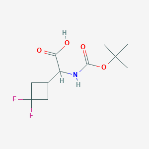 molecular formula C11H17F2NO4 B1413429 2-((Tert-butoxycarbonyl)amino)-2-(3,3-difluorocyclobutyl)acetic acid CAS No. 2097944-52-8