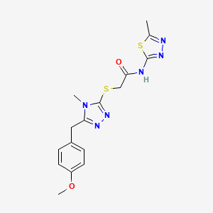 2-{[5-(4-methoxybenzyl)-4-methyl-4H-1,2,4-triazol-3-yl]sulfanyl}-N-(5-methyl-1,3,4-thiadiazol-2-yl)acetamide