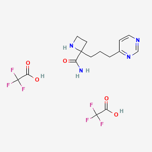 2-(3-Pyrimidin-4-ylpropyl)azetidine-2-carboxamide bis(trifluoroacetate)