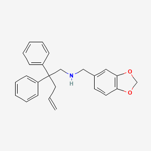 molecular formula C25H25NO2 B14134479 N-(Benzo[d][1,3]dioxol-5-ylmethyl)-2,2-diphenylpent-4-en-1-amine 