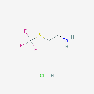 molecular formula C4H9ClF3NS B1413455 (2S)-1-(Trifluoromethylsulfanyl)propan-2-amine hydrochloride CAS No. 1949805-99-5