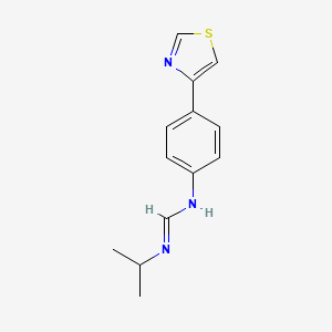 molecular formula C13H15N3S B14134563 N'-propan-2-yl-N-[4-(1,3-thiazol-4-yl)phenyl]methanimidamide CAS No. 89259-40-5