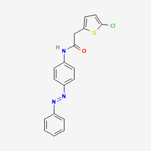 molecular formula C18H14ClN3OS B14134570 (E)-2-(5-chlorothiophen-2-yl)-N-(4-(phenyldiazenyl)phenyl)acetamide CAS No. 1005935-50-1