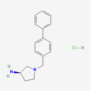 molecular formula C17H21ClN2 B1413458 R-1-Biphenyl-4-ylmethylpyrrolidin-3-ylamine hydrochloride CAS No. 2026971-32-2