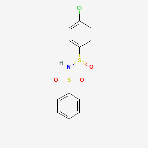 molecular formula C13H12ClNO3S2 B14134604 N-(4-Chlorobenzene-1-sulfinyl)-4-methylbenzene-1-sulfonamide CAS No. 89244-12-2