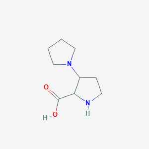 molecular formula C9H16N2O2 B1413466 3-(Pyrrolidin-1-yl)pyrrolidine-2-carboxylic acid CAS No. 1934260-45-3