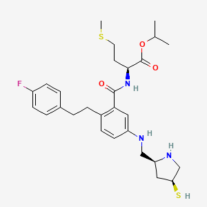 propan-2-yl (2S)-2-[[2-[2-(4-fluorophenyl)ethyl]-5-[[(2S,4S)-4-sulfanylpyrrolidin-2-yl]methylamino]benzoyl]amino]-4-methylsulfanylbutanoate