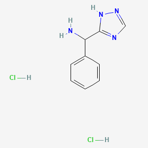 molecular formula C9H12Cl2N4 B1413468 phenyl(4H-1,2,4-triazol-3-yl)methanamine dihydrochloride CAS No. 1949815-98-8