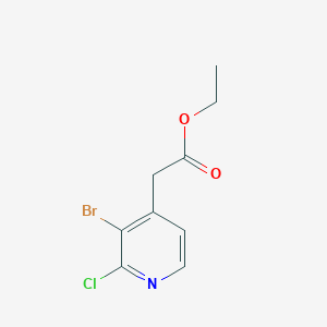 molecular formula C9H9BrClNO2 B1413480 Ethyl 3-bromo-2-chloropyridine-4-acetate CAS No. 1805212-50-3