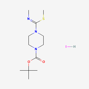 molecular formula C12H24IN3O2S B1413488 叔丁基 4-[(1E)-(甲亚胺)(甲硫烷基)甲基]哌嗪-1-甲酸氢碘酸盐 CAS No. 1824825-99-1
