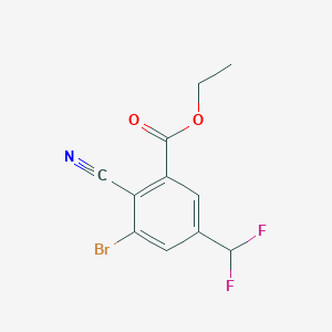 molecular formula C11H8BrF2NO2 B1413526 Ethyl 3-bromo-2-cyano-5-(difluoromethyl)benzoate CAS No. 1807029-84-0