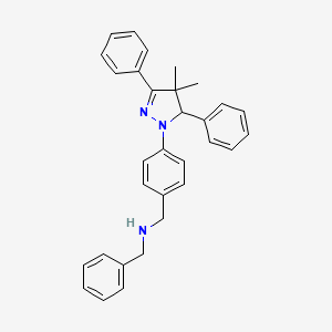 N-benzyl-1-[4-(4,4-dimethyl-3,5-diphenyl-4,5-dihydro-1H-pyrazol-1-yl)phenyl]methanamine