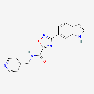 3-(1H-indol-6-yl)-N-(pyridin-4-ylmethyl)-1,2,4-oxadiazole-5-carboxamide