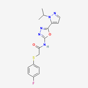 2-((4-fluorophenyl)thio)-N-(5-(1-isopropyl-1H-pyrazol-5-yl)-1,3,4-oxadiazol-2-yl)acetamide