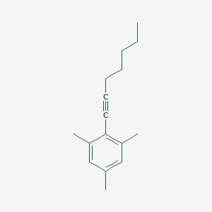 molecular formula C16H22 B14135355 2-(Hept-1-yn-1-yl)-1,3,5-trimethylbenzene 