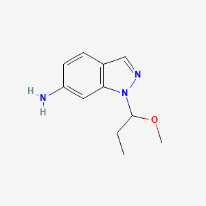 molecular formula C11H15N3O B1413549 1-(1-Methoxypropyl)-1H-indazol-6-aMine CAS No. 1337881-41-0