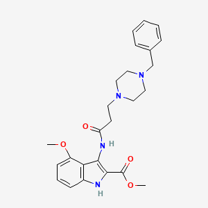 molecular formula C25H30N4O4 B14135499 methyl 3-{[3-(4-benzylpiperazin-1-yl)propanoyl]amino}-4-methoxy-1H-indole-2-carboxylate CAS No. 843638-71-1