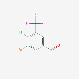 molecular formula C9H5BrClF3O B1413551 3'-Bromo-4'-chloro-5'-(trifluoromethyl)acetophenone CAS No. 1807221-51-7