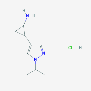molecular formula C9H16ClN3 B1413554 2-(1-Isopropylpyrazol-4-yl)cyclopropan-1-amine hydrochloride CAS No. 2034155-03-6